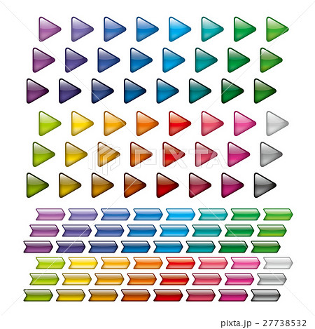 透明感のあるカラー三角 ベクトルボタン素材のイラスト素材