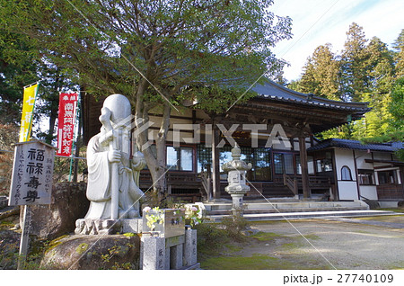 信州　飯島町の寺院聖徳寺　本堂と福禄寿像　伊那七福神 27740109