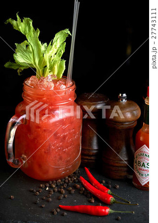 Bloody Mary or  Ceasar with celery in mason jar 27743111