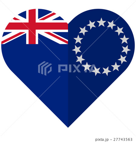 Cook Islands flat heart flag 27743563
