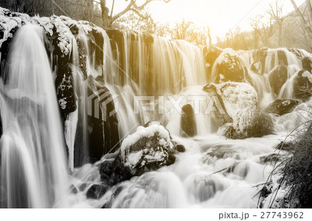 Frozen water fall in Jiuzhaigou, China Frozen water fall in Jiuzhaigou, China 27743962
