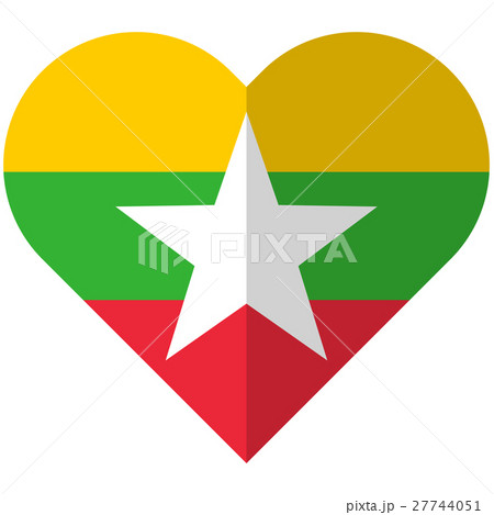 Myanmar flat heart flag Myanmar flat heart flag 27744051