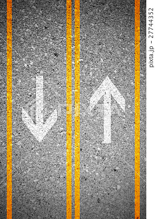 Two lanes asphalt concrete road texture 27744352