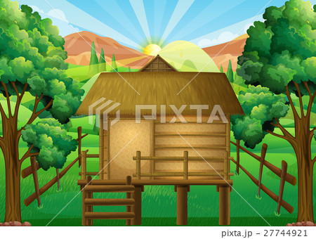 Wood hut in the forest Wood hut in the forest 27744921