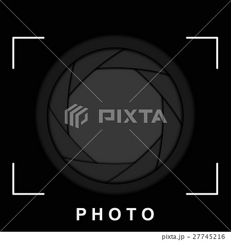 Black camera shutter aperture with space for copy Black camera shutter aperture with space for copy 27745216