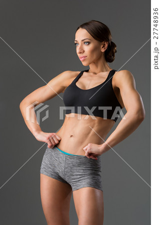 Beautiful fit girl in sport bra and shorts 27748936