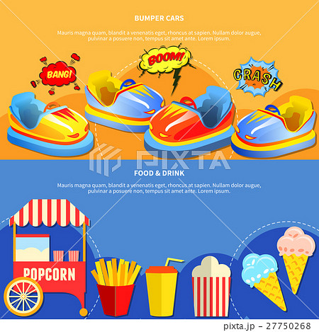 Amusement park mining 2 flat banners 27750268