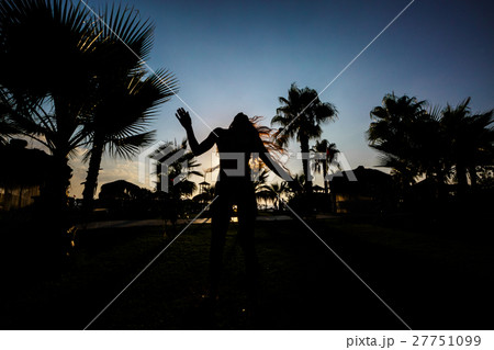 silhouette of a girl with cocktail silhouette of a girl with cocktail 27751099