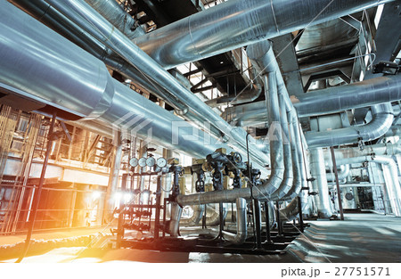 Industrial zone, Steel pipelines, valves ladders 27751571