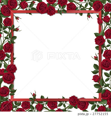 red blossom rose flowers overgrown frame red blossom rose flowers overgrown frame 27752155