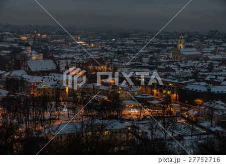 Vilnius winter aerial panorama of Old town. Vilnius winter aerial panorama of Old town. 27752716