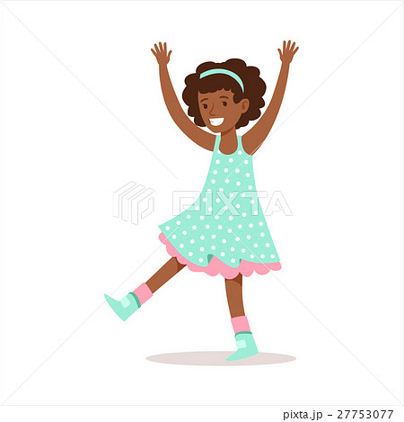 Happy Curly Girl In Classic Girly Color Polka Happy Curly Girl In Classic Girly Color Polka 27753077