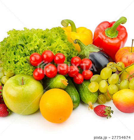 fruits and vegetables isolated on white background 27754674