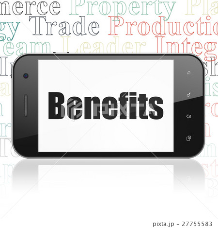 Business concept: Smartphone with Benefits on 27755583