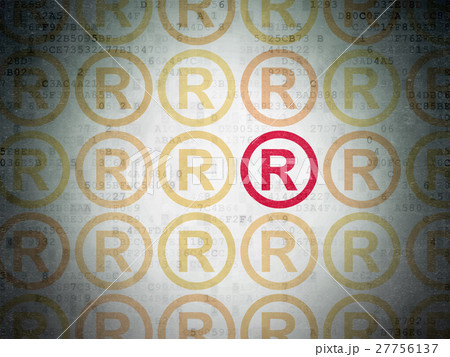 Law concept: registered icon on Digital Data Paper Law concept: registered icon on Digital Data Paper 27756137