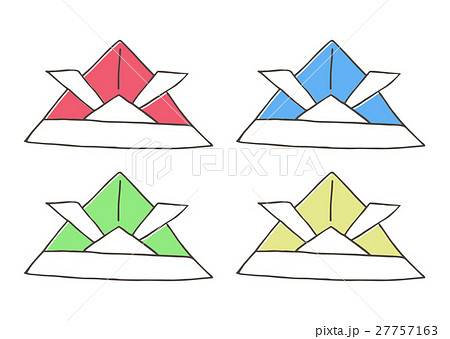 折り紙のかぶとのイラスト素材