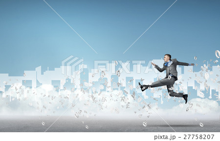 Businessman jumping high 27758207