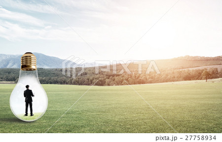 Businessman inside light bulb 27758934