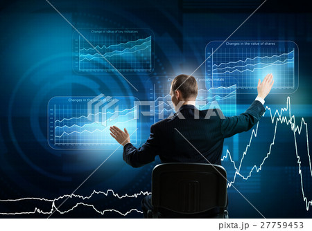 Businessman using media interface 27759453