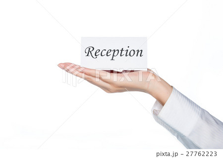 woman hand holding reception card, Hotel Reception 27762223