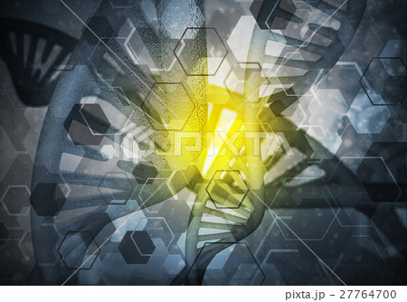 DNA molecules background, 3D rendering 27764700