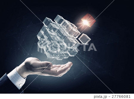 Cube in male hand Cube in male hand 27766081