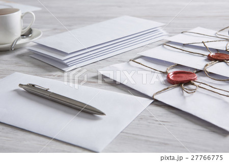 Letters with seal on table Letters with seal on table 27766775