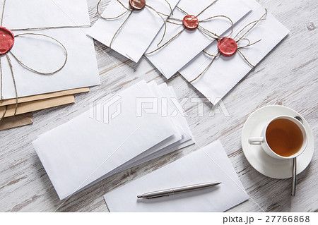 Letter with seal on table Letter with seal on table 27766868
