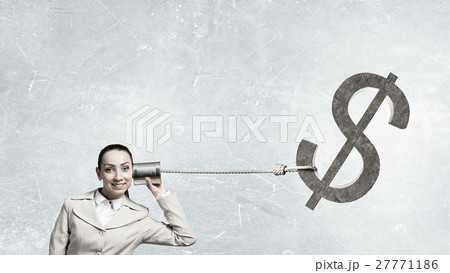 Woman using deaf phone 27771186
