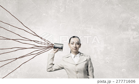 Woman using deaf phone 27771606