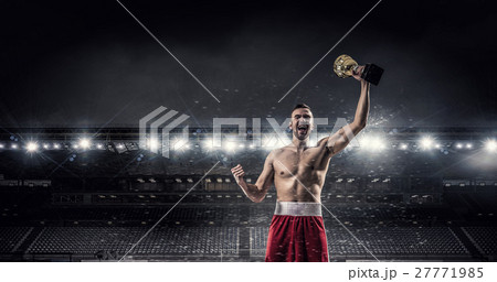 Boxer man celebrate victory Boxer man celebrate victory 27771985