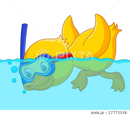 duck snorkeling cartoon 27773338