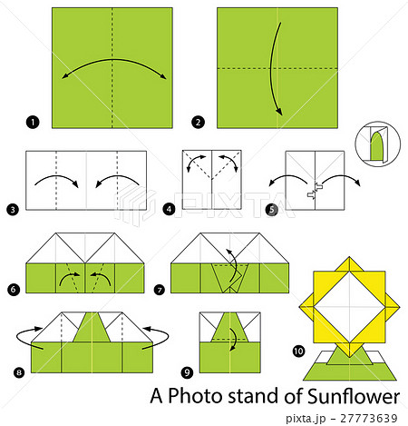 origami A Photo Stand Of Sunflower. - Stock Illustration [27773639] - PIXTA