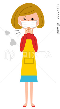 体調不良のエプロンの女性 27774425