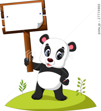 Cartoon panda presenting 27774960