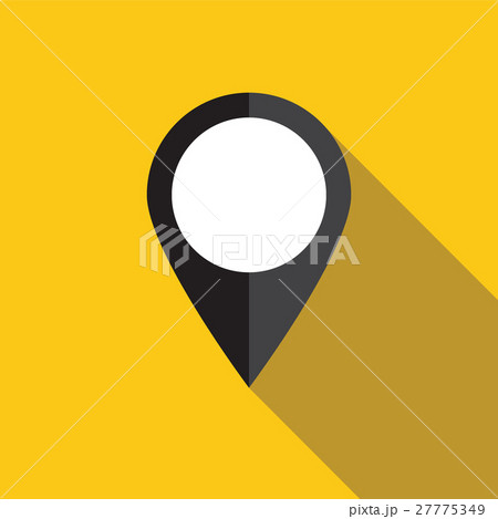 Black map pointer icon on yellow Black map pointer icon on yellow 27775349