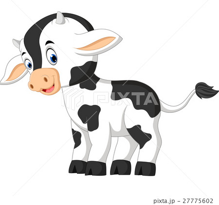 Cute Baby Cow Cartoonのイラスト素材