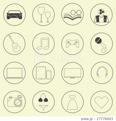 Entertainment icons set 27776003