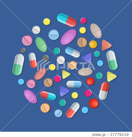 Different colorful medical pills capsules 27776210