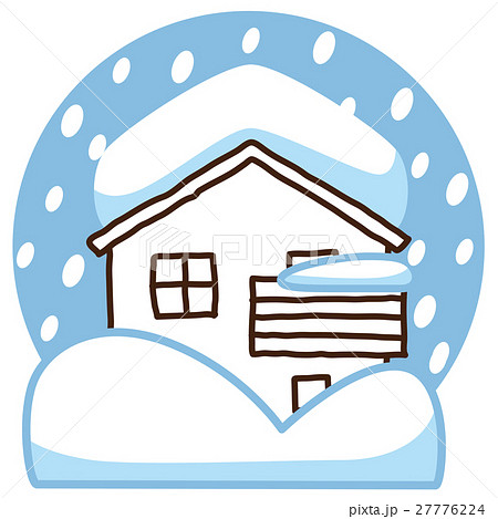家 保険 雪のイラスト素材