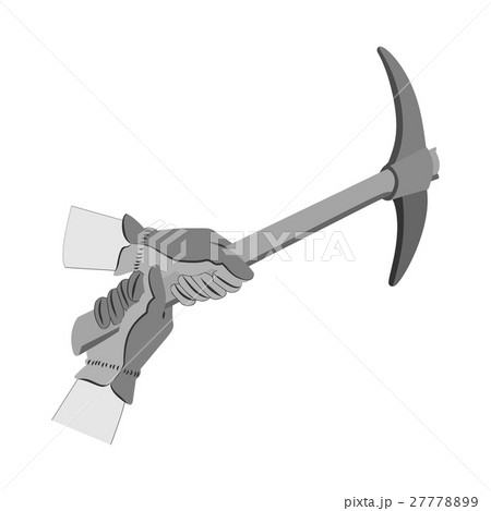 Hands in gloves using pickax. Hands in gloves using pickax. 27778899