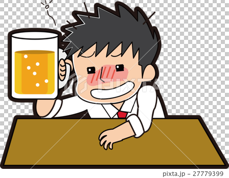 酔っ払うサラリーマンのイラストのイラスト素材