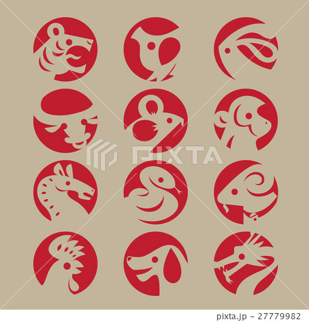 Graphic icons of twelve Chinese Zodiac 27779982
