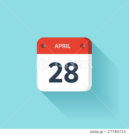 April 28. Isometric Calendar Icon With Shadow 27780723