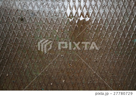 Texture of fluted rusty metal plate 27780729