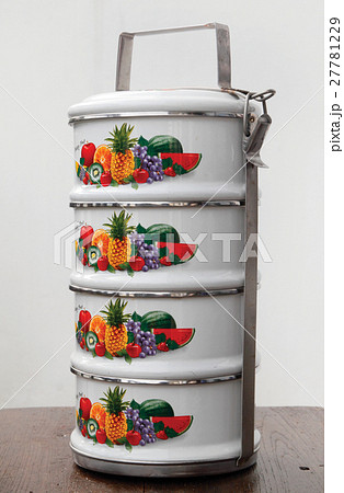 Thai style white zinc food carrier 27781229