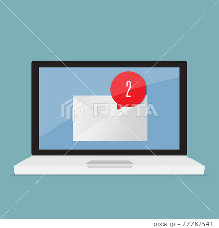 message alert icon with laptop 27782541