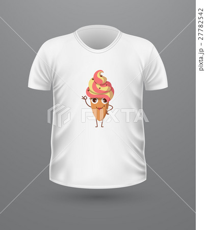 T-shirt Front View with Food Isolated on White T-shirt Front View with Food Isolated on White 27782542