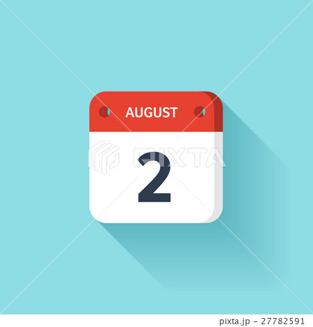 August 2. Isometric Calendar Icon With Shadow 27782591