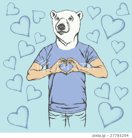 Polar bear Valentine day vector concept 27783204